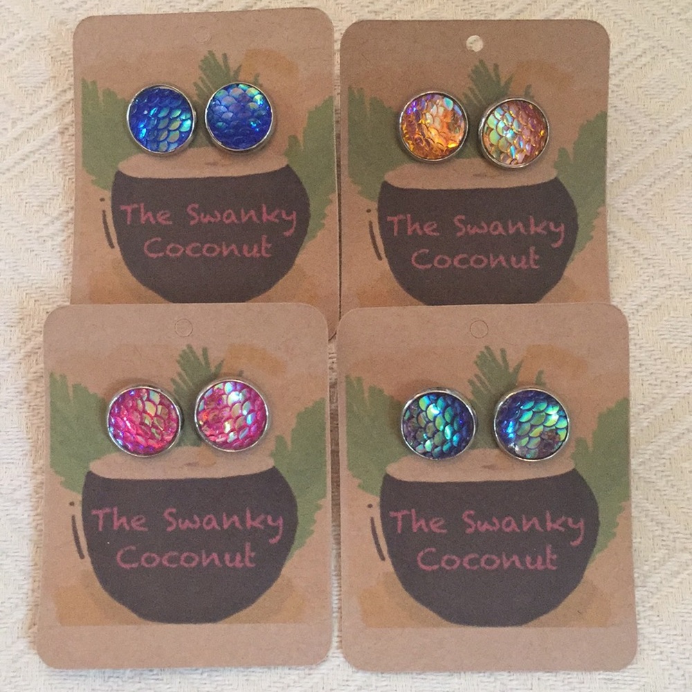 Stud Earrings Various Color Options